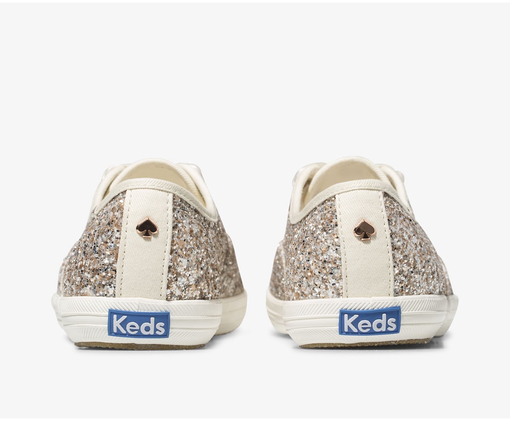 Keds Sneakers Rose Gold - Kate Spade new york Champion Glitter - Womens CBDRVX-568